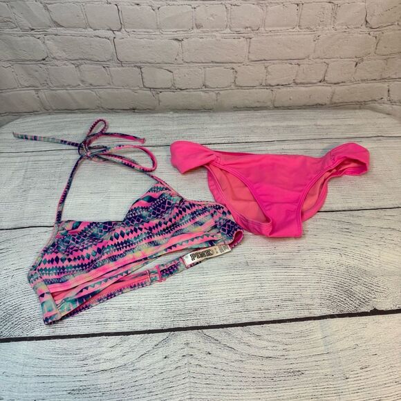 Pink Victoria’s Secret Multicolor Swim Set size XS - Picture 2 of 5